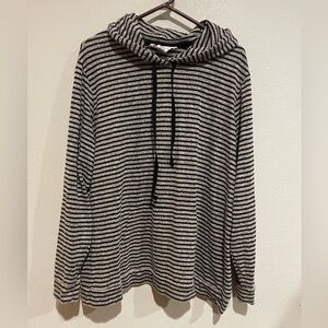 Workshop Republic Clothing Charcoal and Light Gray Striped Top